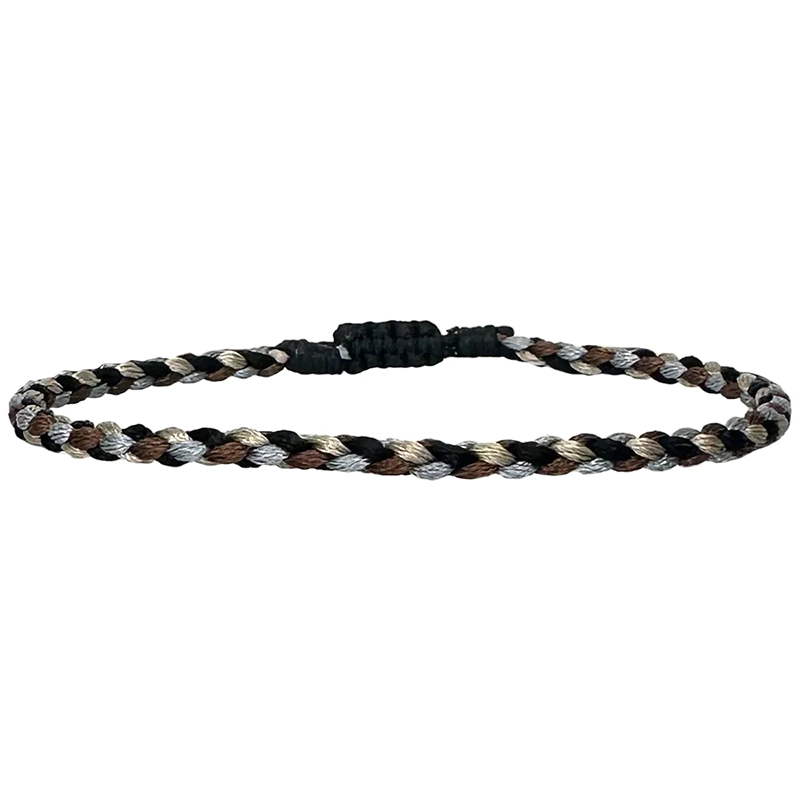 Hilo armband van LeJu London voor heren gevlochten in bruin, grijs, zwart en brons.